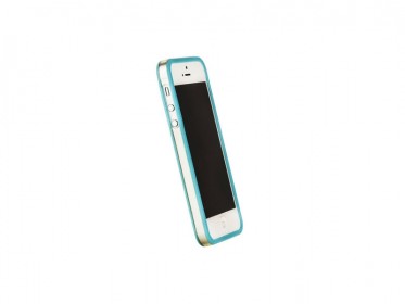 бампер griffin для iphone 5 голубой с прозрачной полоской