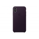 Чехол Apple Leather Case для iPhone X баклажановый