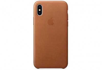 Чехол Apple Leather Case для iPhone X золотисто-коричневый
