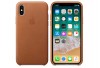 Чехол Apple Leather Case для iPhone X золотисто-коричневый