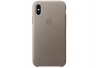 Чехол Apple Leather Case для iPhone X платиново-серый
