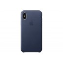 Чехол Apple Leather Case для iPhone X тёмно-синий