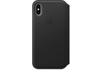 Чехол Apple Leather Folio для iPhone X чёрный